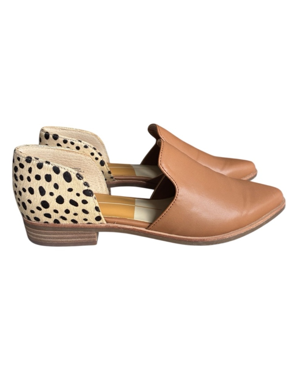 Dolce Vita Tan Mule Flats Pointed Toe Calf Hair Back Slip On 6.5 - Picture 4 of 9